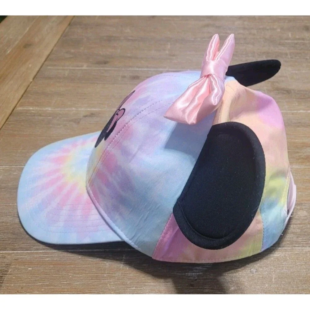Kids Minnie Mouse Hat With Ears Youth Tie Dye 3D Ears Hat with Bow Disney Tag